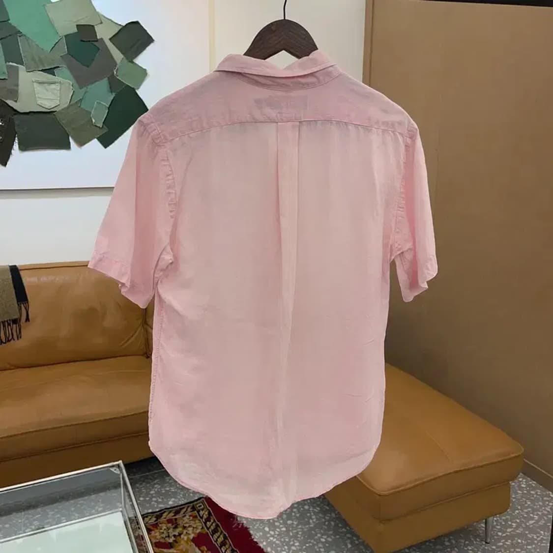 폴로 랄프로렌 빈티지 핑크 린넨 반팔 셔츠 95 C04228 상품이미지2