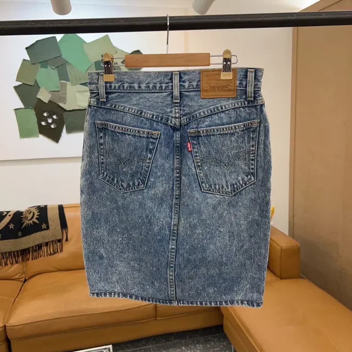 리바이스 MOM SKIRT 버튼 미디스커트 청치마 25인치 C04252 상품이미지2
