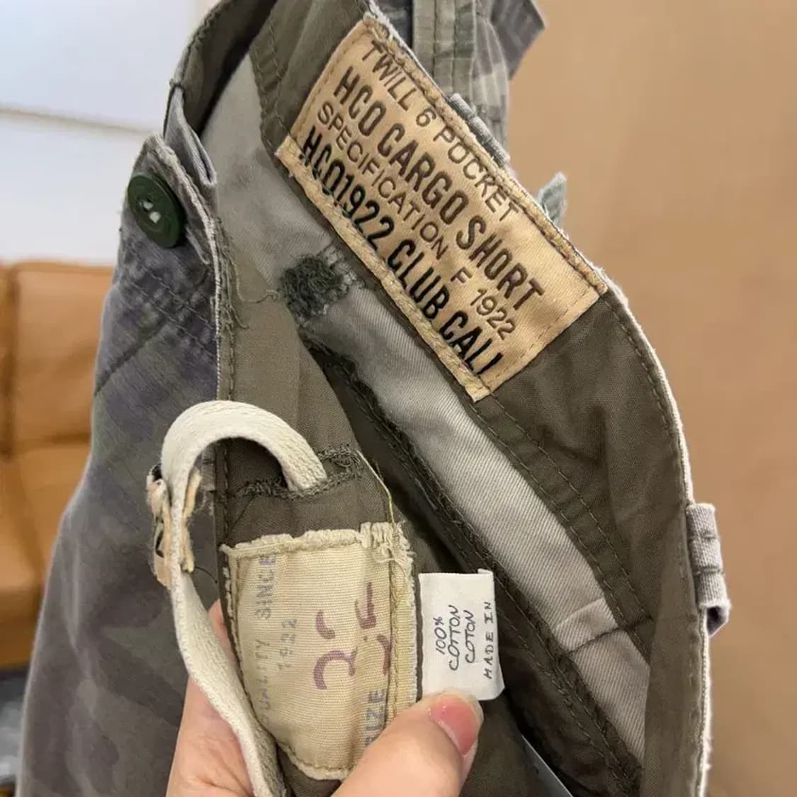 H.CO 빈티지 밀리터리 카모 카고팬츠 반바지 32인치 C04256 상품이미지4