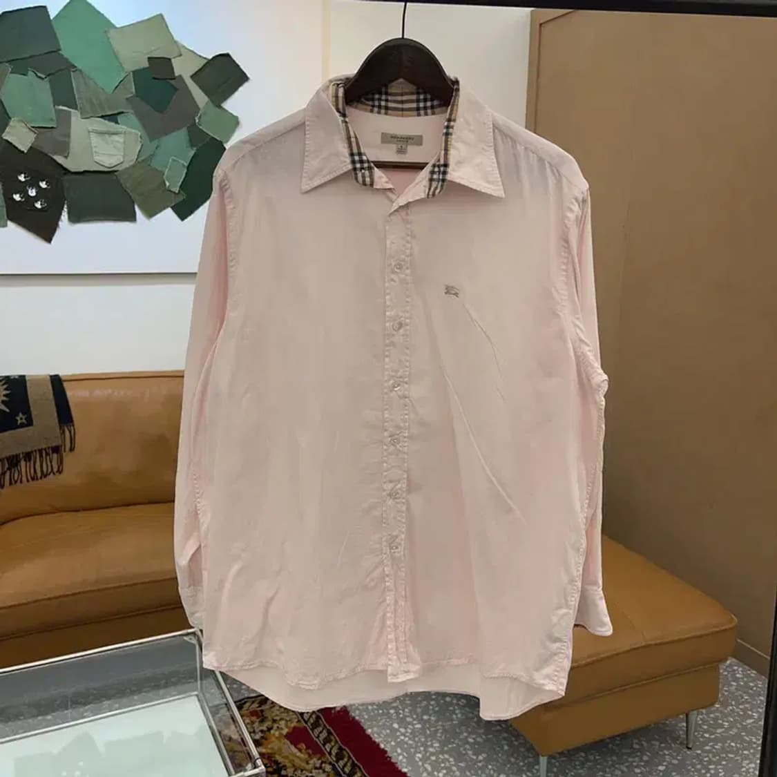 버버리 빈티지 밀키 핑크 오버핏 셔츠 105 C04282 상품이미지1