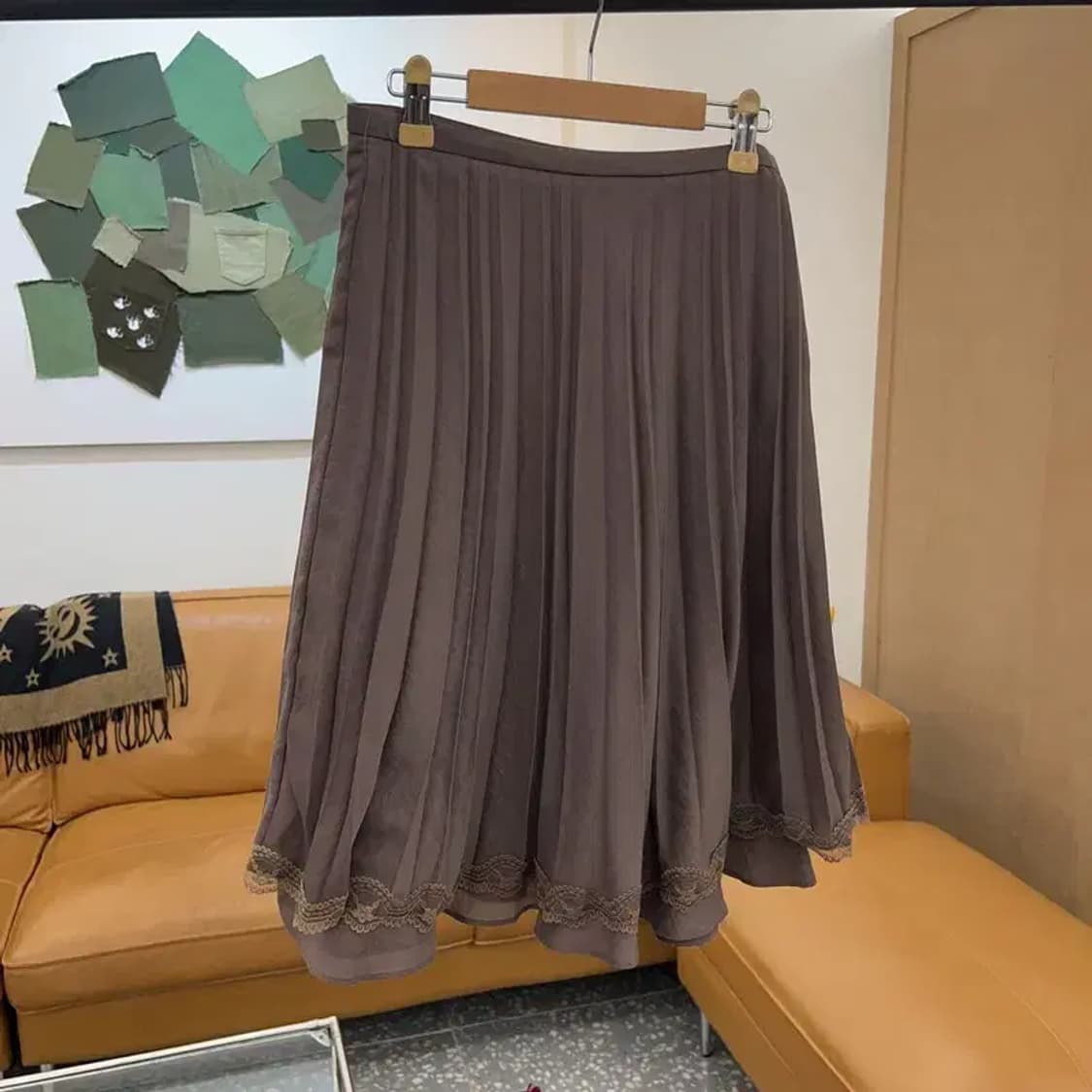 빈티지 플리츠 미디 스커트 치마 64 C04330 상품이미지2