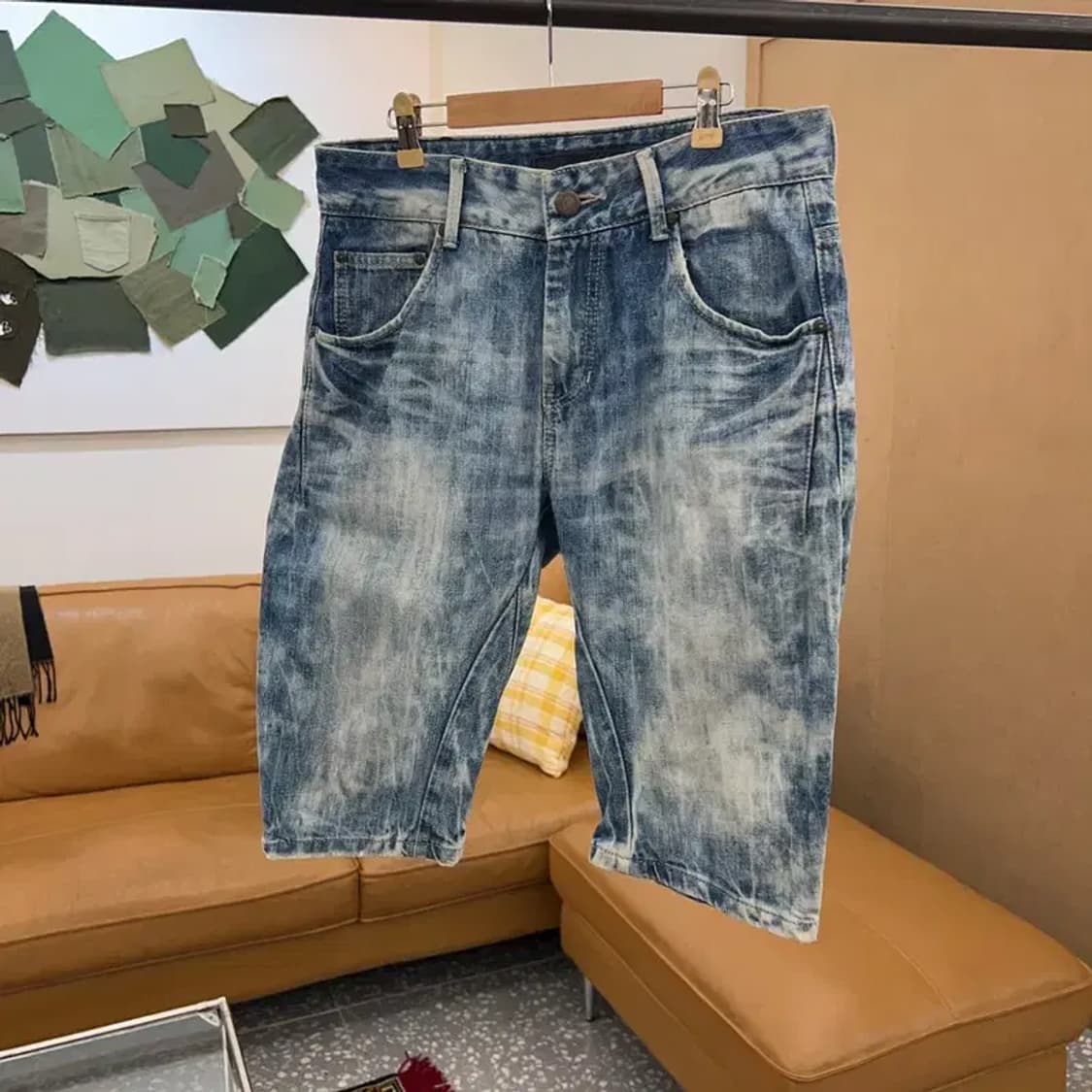 에비수 올드스쿨 포켓 포인트 돌청 데님 반바지 32인치 C04372 상품이미지2