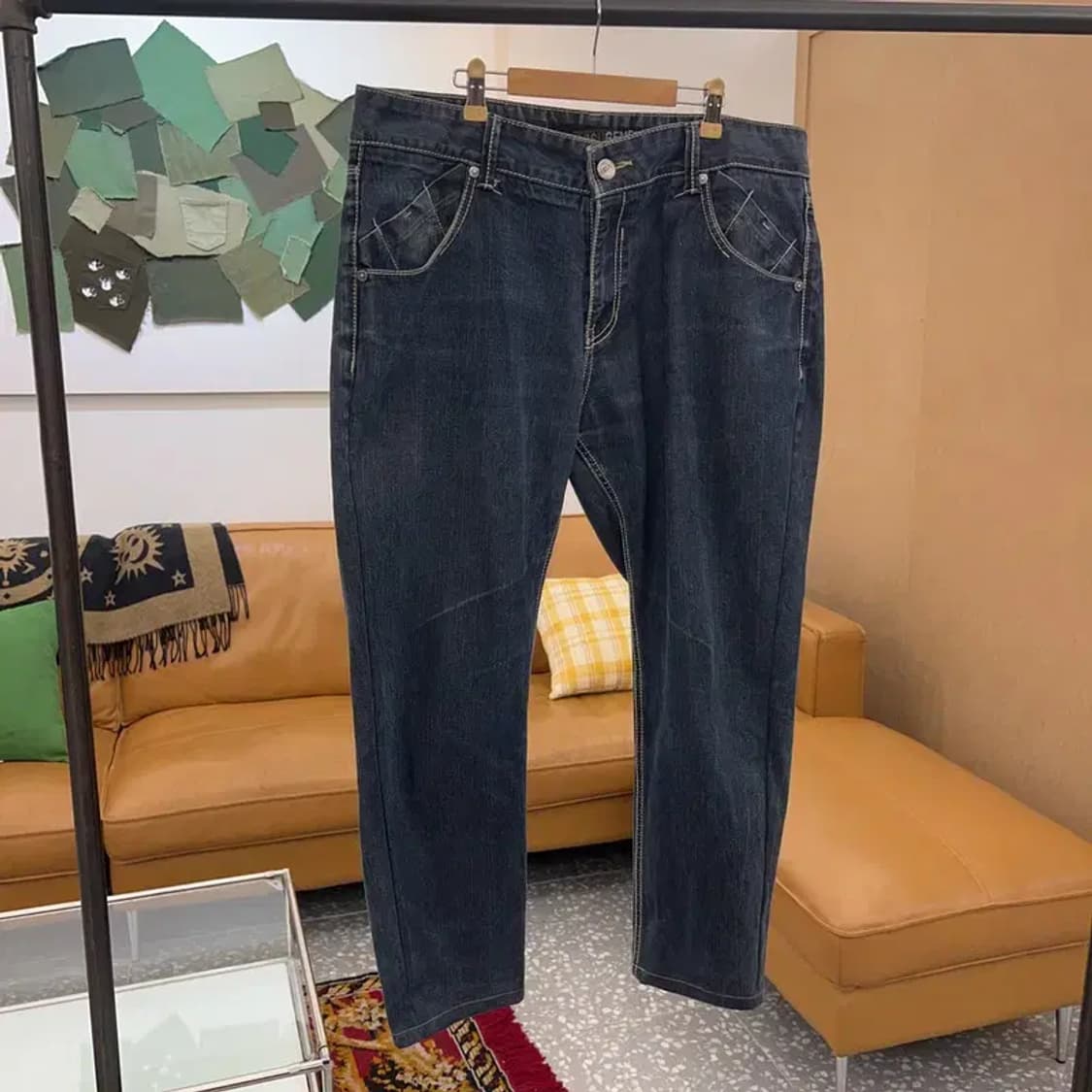 에비수 백포켓 로고 빅사이즈 데님팬츠 청바지 38인치 C04572 상품이미지2
