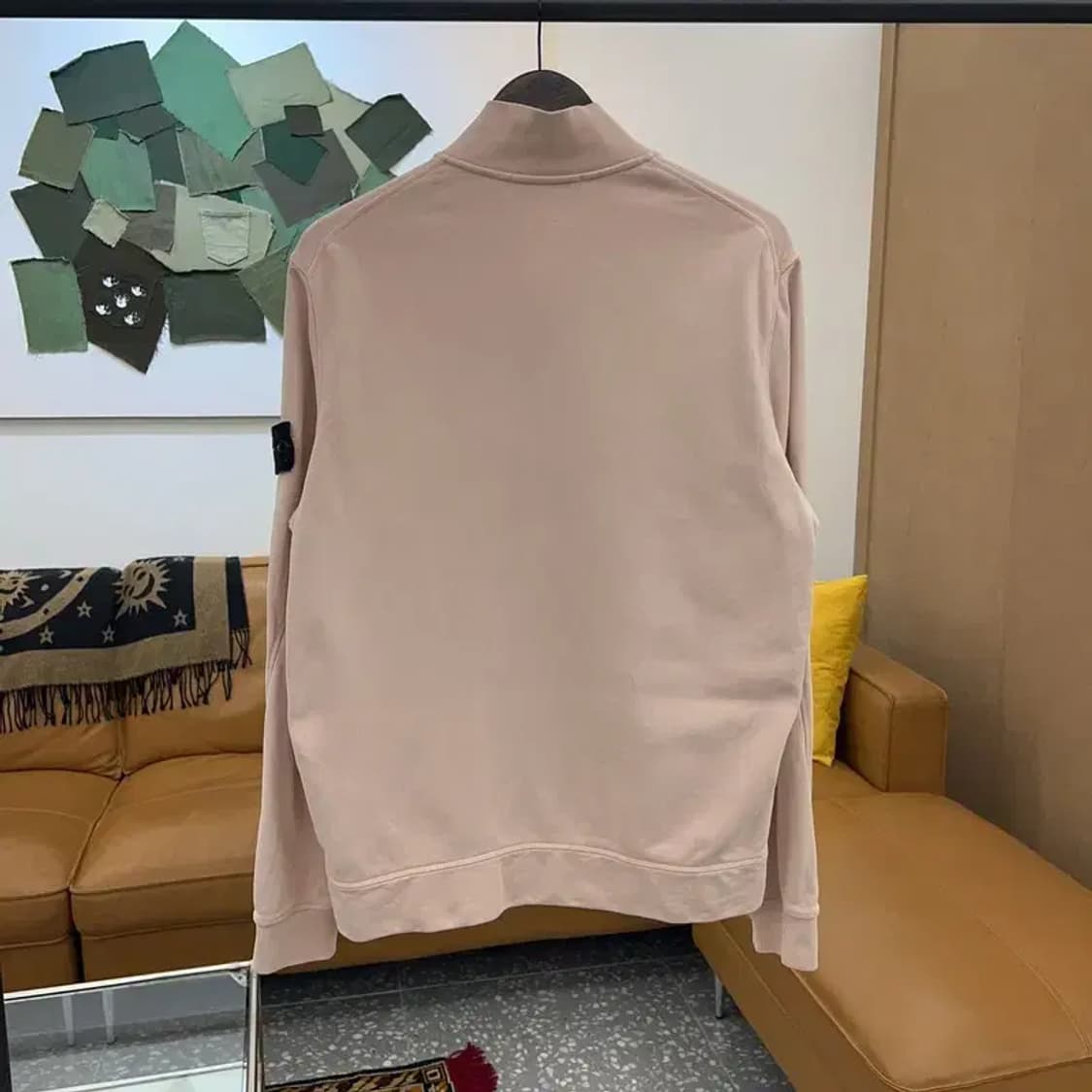스톤아일랜드 핑크 와펜 스웻 블루종 집업 자켓 95 C04654 상품이미지2