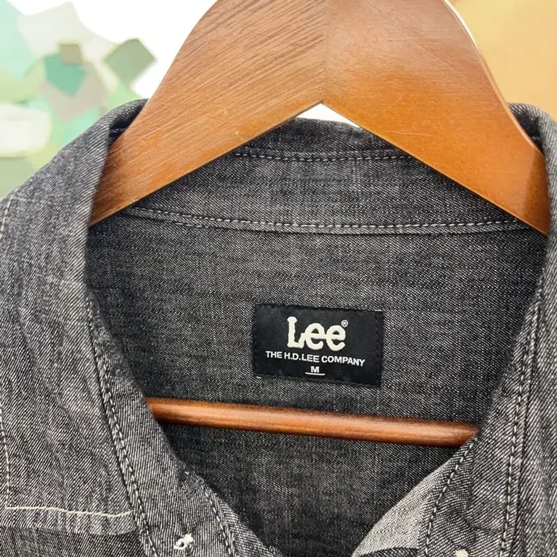 리 LEE 빈티지 흑청 오버핏 반팔 셔츠 110 C04691 상품이미지3