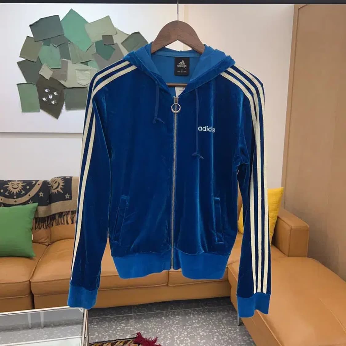 아디다스 스펠아웃 벨벳 트레이닝 후드집업  95 C04708 상품이미지1