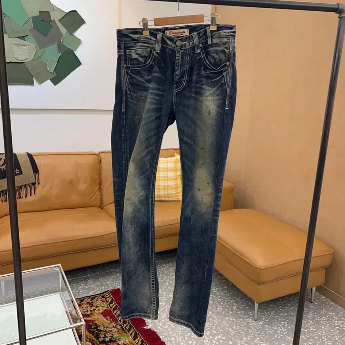 에비수 포켓프린팅 빈티지 데님팬츠 청바지 30인치 C04751 상품이미지2