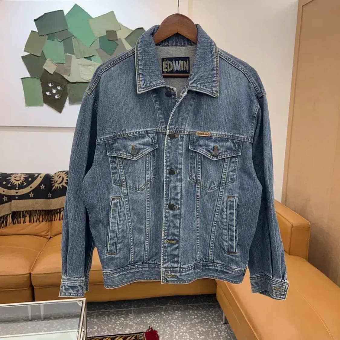 에드윈 빈티지 올드스쿨 오버핏 데님 청자켓 95 C04776 상품이미지1
