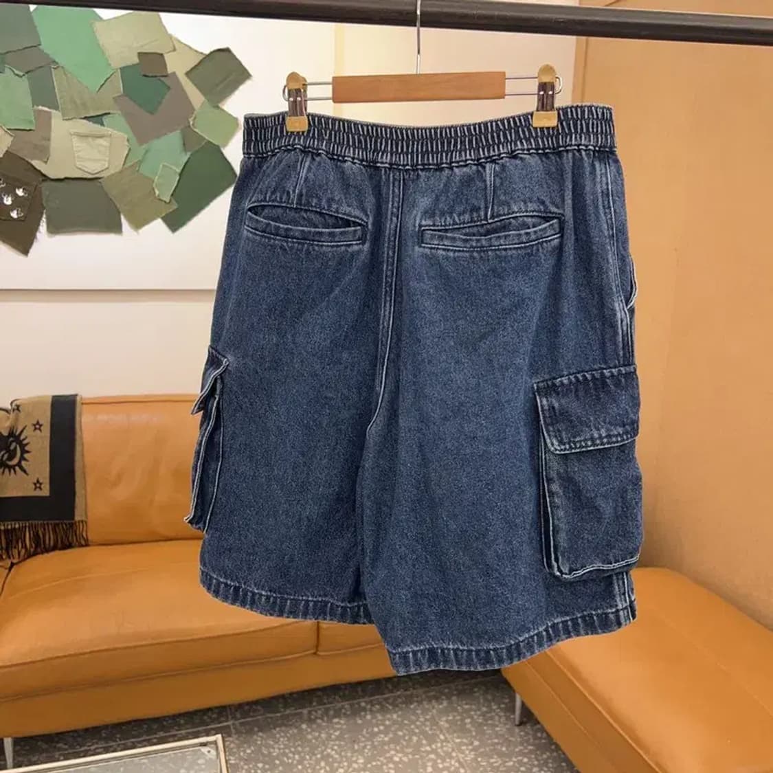 커버낫 밴딩 데님 카고팬츠 반바지 M C05235 상품이미지2