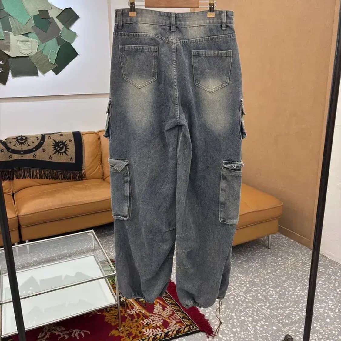 빈티지 올드스쿨 멀티포켓 데님 카고팬츠 28인치 C06022 상품이미지2