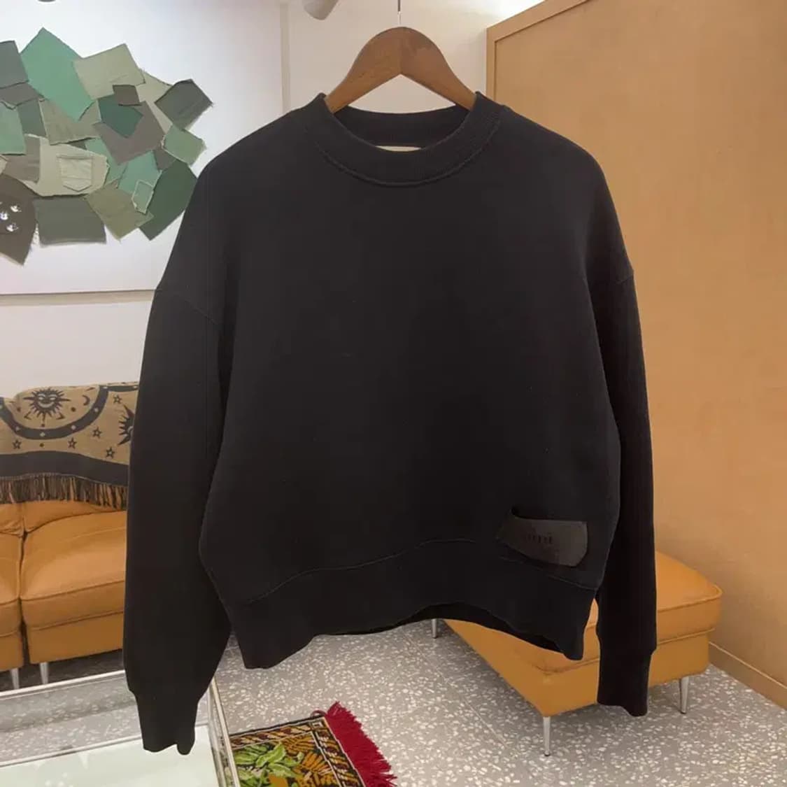 아미 AMI 블랙라벨 약기모 숏 스웻셔츠 맨투맨 105 C06057 상품이미지1