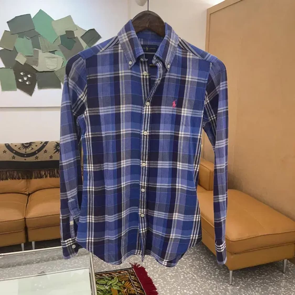 폴로 랄프로렌 핑크포니 체크 긴팔 셔츠 85 C06085 상품이미지1