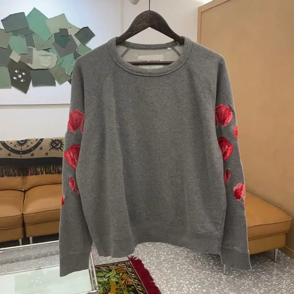 아워레가시 로즈 자수 약기모 스웻셔츠 맨투맨 50 C06105 상품이미지2