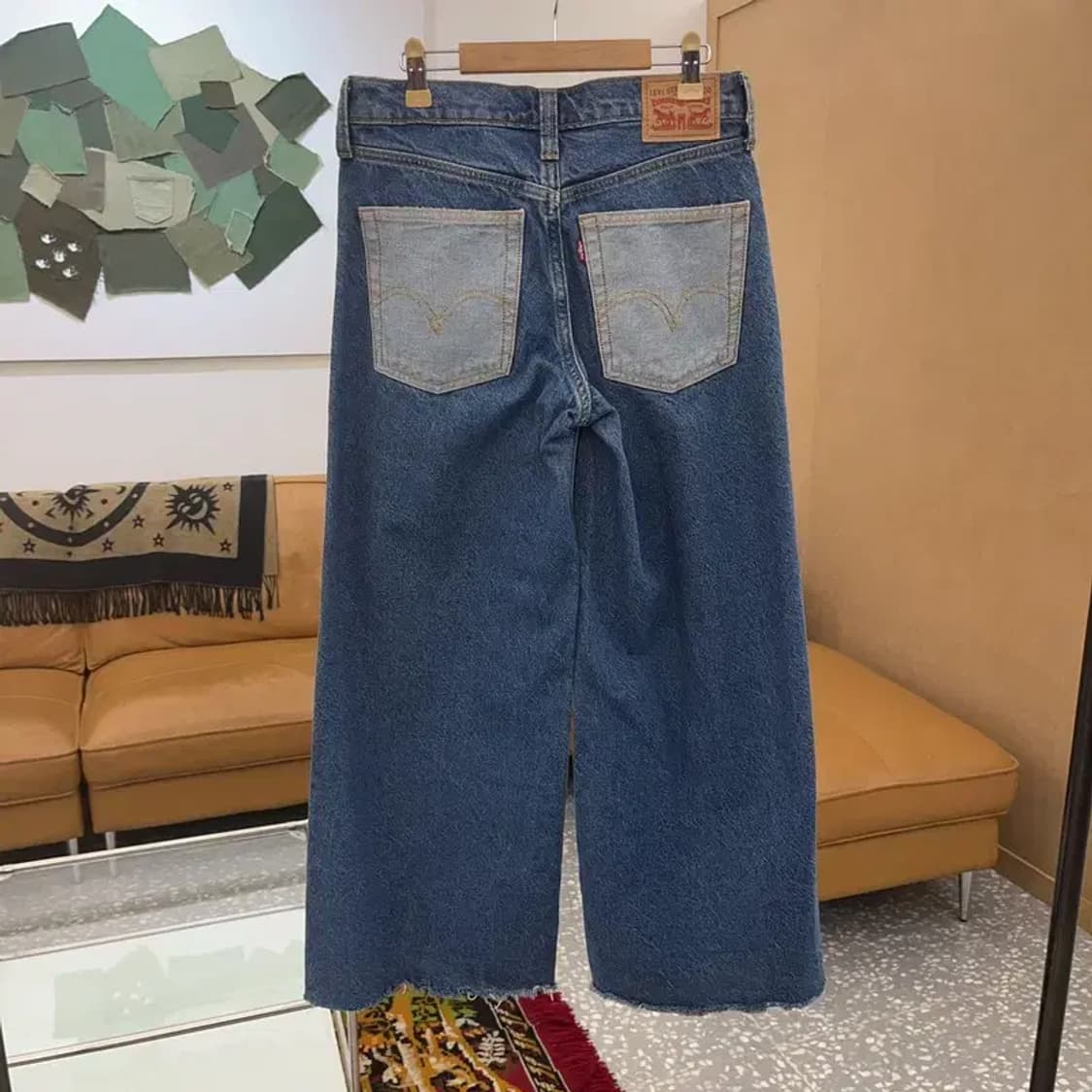 리바이스 94 배기 와이드 레그 배색 데님 청바지 25인치 C06111 상품이미지2