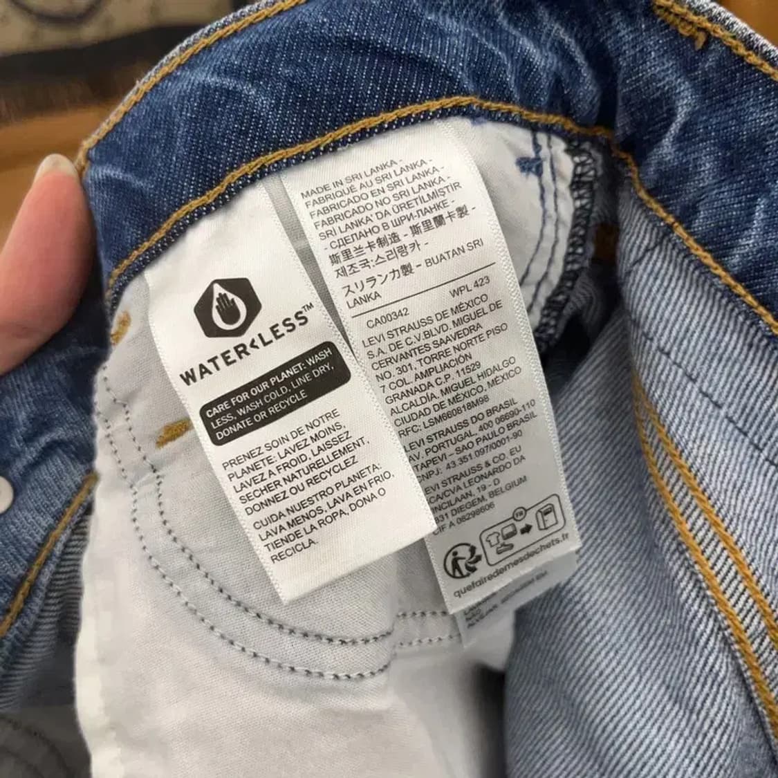 리바이스 94 배기 와이드 레그 배색 데님 청바지 25인치 C06111 상품이미지5