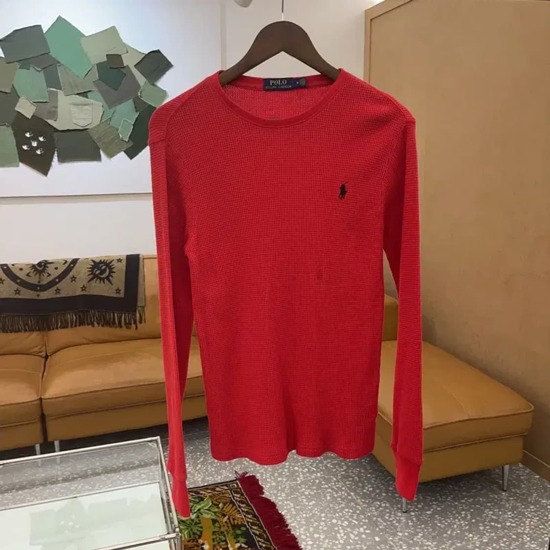 폴로 랄프로렌 자수로고 와플 롱슬리브 긴팔티 85 C06126 상품이미지1