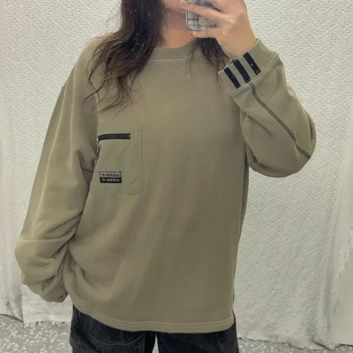 아디다스 포켓 체크니컬 빅사이즈 스웻셔츠 맨투맨 110 C06135 상품이미지1