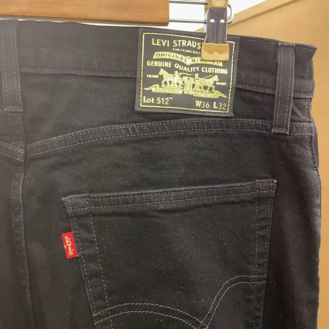 리바이스 512 빅E 프리미엄 골드 블랙진 데님팬츠 36인치 C06150 상품이미지3
