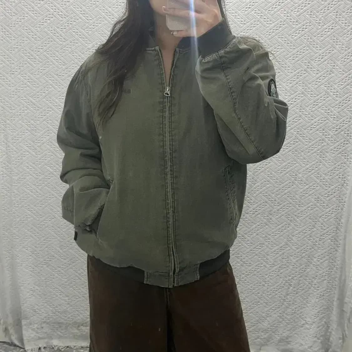 퀵실버 빈티지 오버핏 피그먼트 봄버 블루종 자켓 100 C06181 상품이미지1