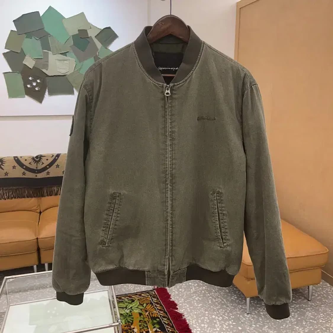 퀵실버 빈티지 오버핏 피그먼트 봄버 블루종 자켓 100 C06181 상품이미지2