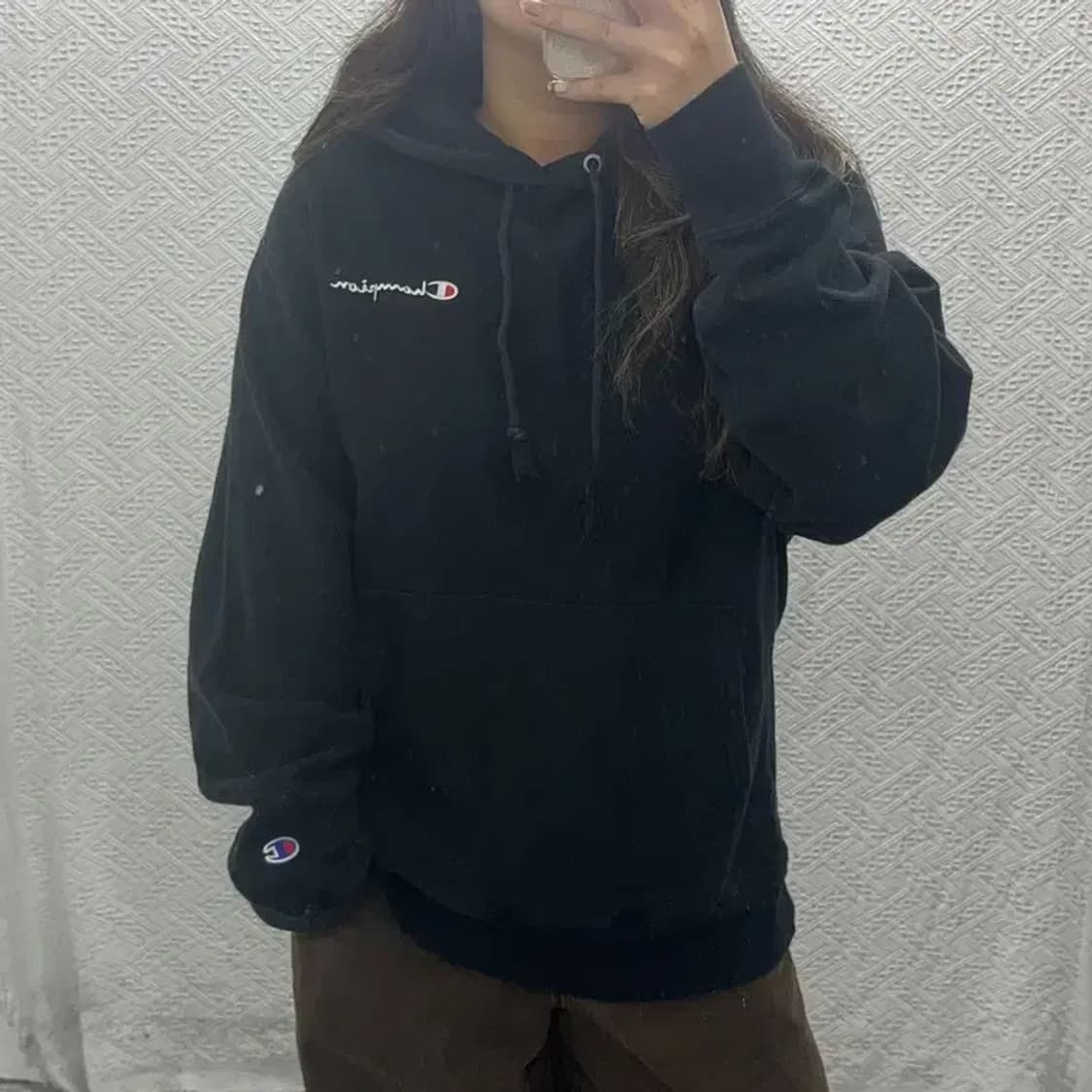 챔피온 리버스위브 자수로고 약기모 오버핏 후드티 105 C06183 상품이미지1