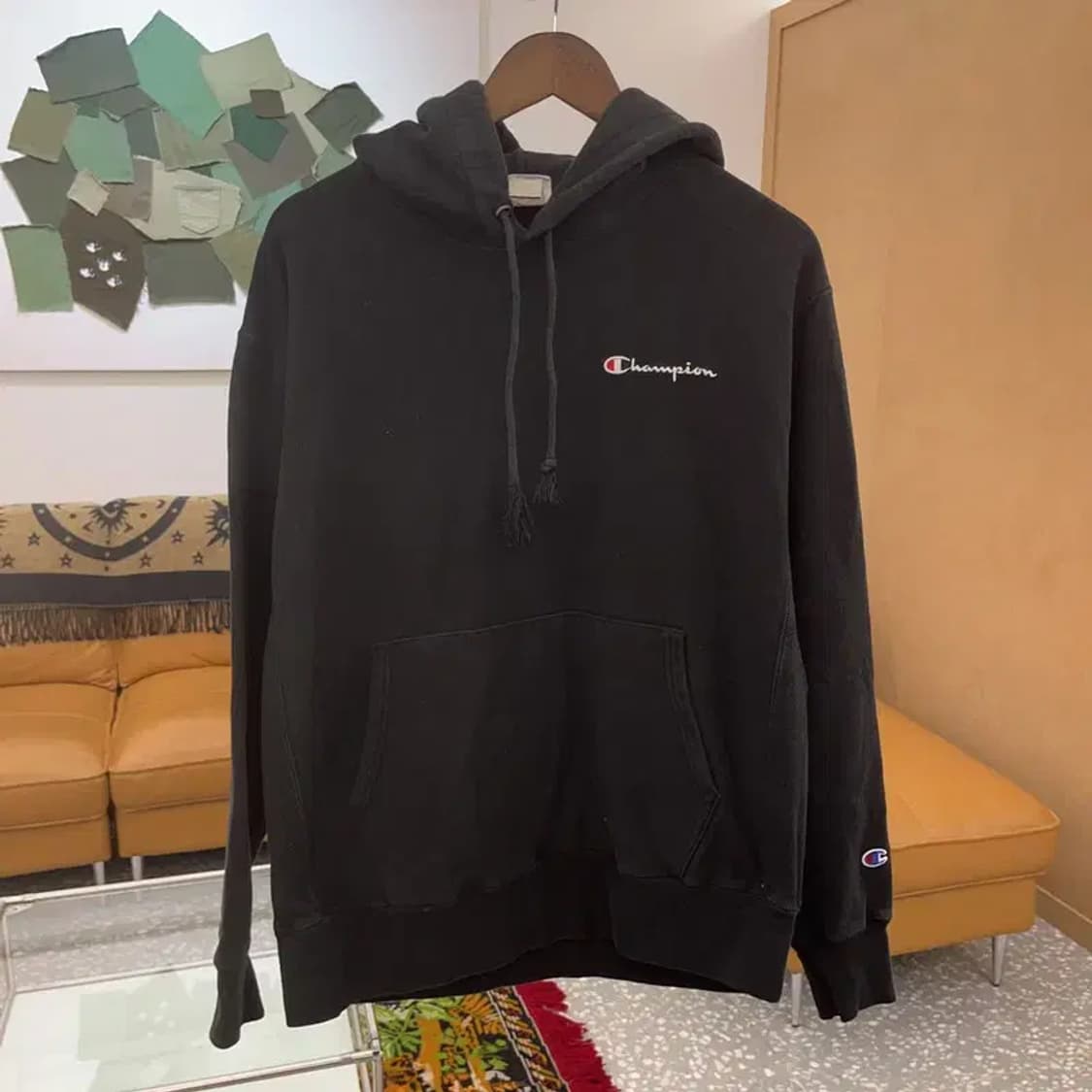 챔피온 리버스위브 자수로고 약기모 오버핏 후드티 105 C06183 상품이미지2