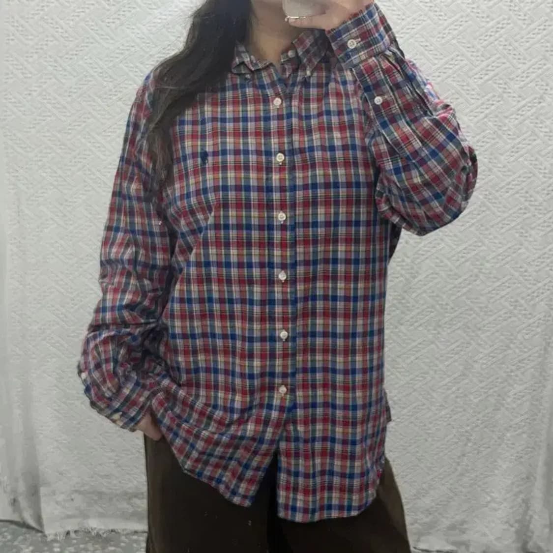 폴로 랄프로렌 클래식핏 빈티지 오버핏 체크 셔츠 105 C06184 상품이미지1