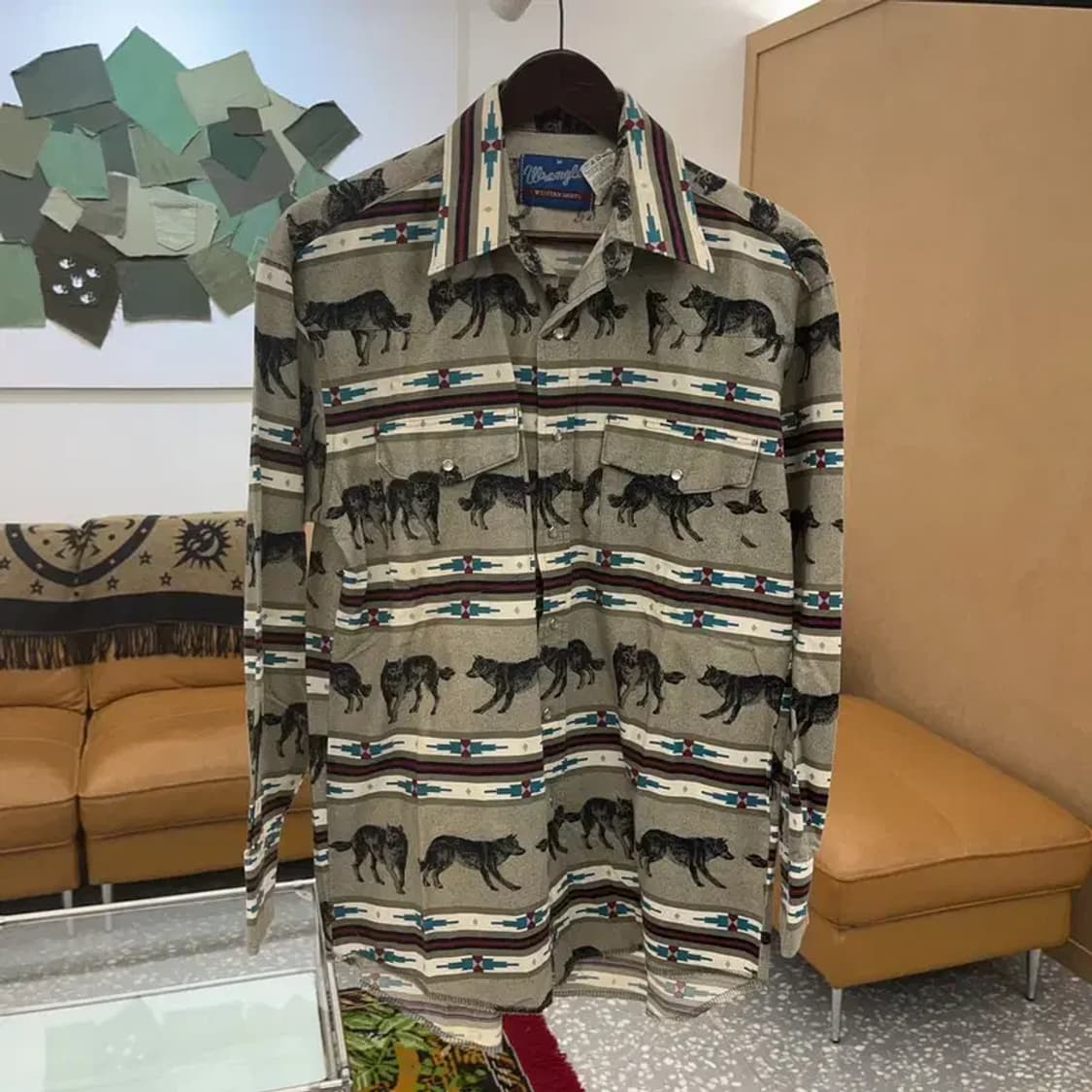 랭글러 빈티지 울프 웨스턴 셔츠 95 C06202 상품이미지1