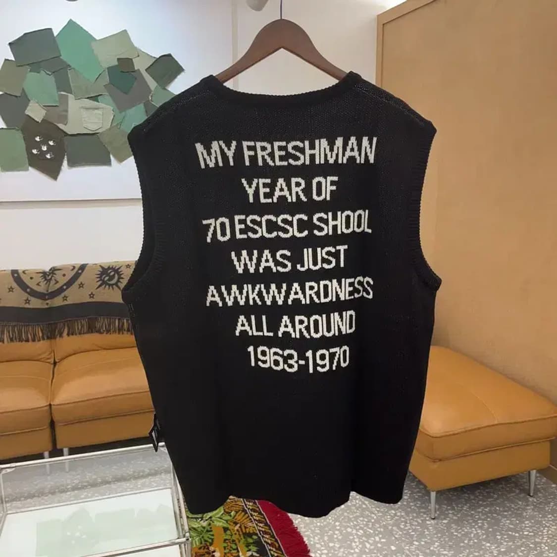 ESC스튜디오 레터링 니트 조끼 베스트 105 C06211 상품이미지2