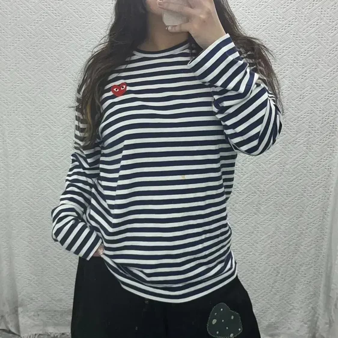 꼼데가르송 정품 와펜 단가라 롱슬리브 긴팔티 105 C06225 상품이미지1