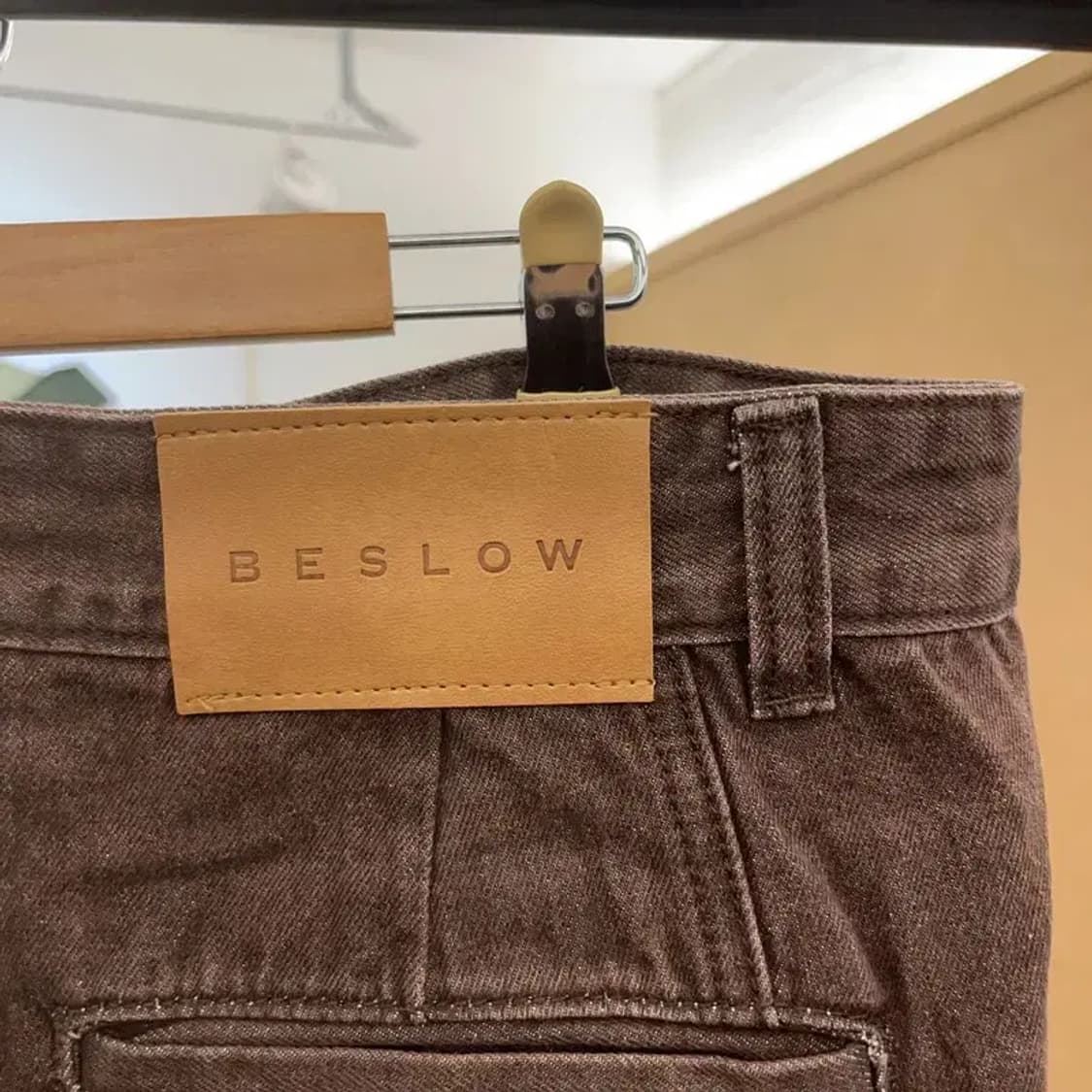 비슬로우 세미 와이드 커브드진 데님 청바지 34인치 C06232 상품이미지4