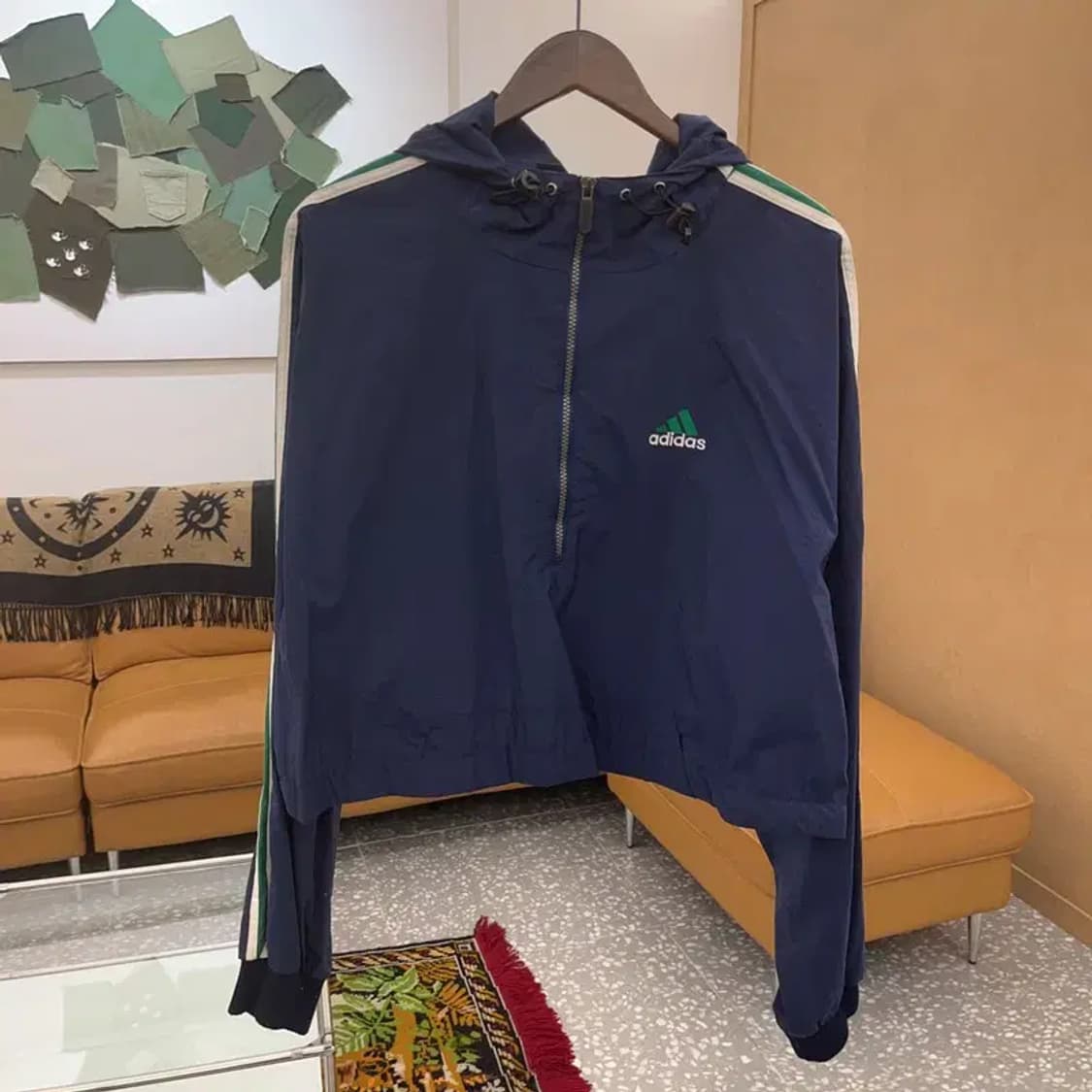 아디다스 올드스쿨 크롭 아노락 반집업 바람막이 105 C06253 상품이미지1