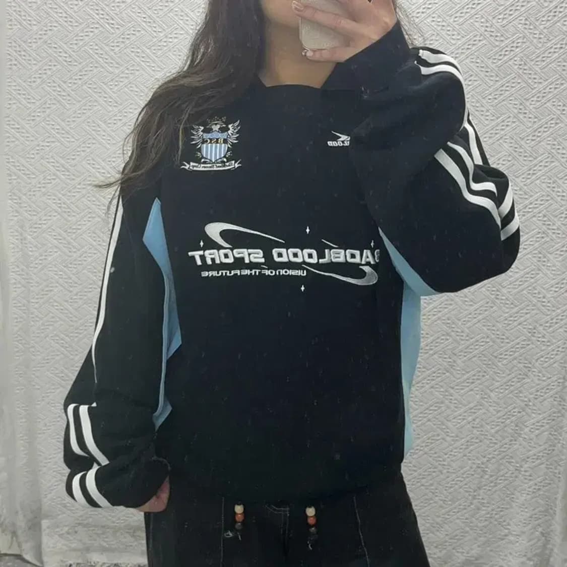 배드블러드 싸커 캠프 패널 블록코어 오버핏 맨투맨 105 C06258 상품이미지1