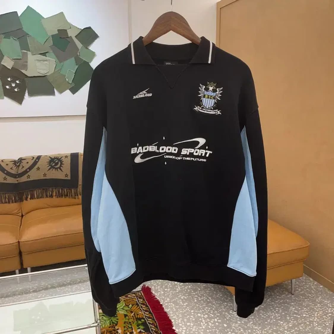 배드블러드 싸커 캠프 패널 블록코어 오버핏 맨투맨 105 C06258 상품이미지2