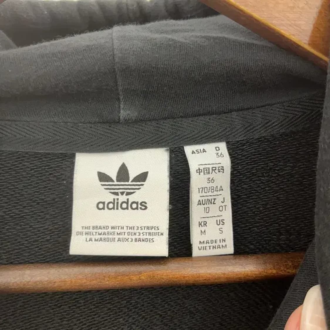 아디다스 트라이컬러 백로고 크롭 후드티 100 C06284 상품이미지3