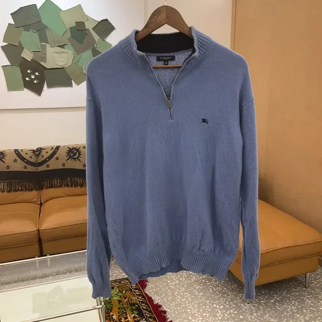 버버리 램스울 오버핏 반집업 니트 스웨터 95 C06360 상품이미지2