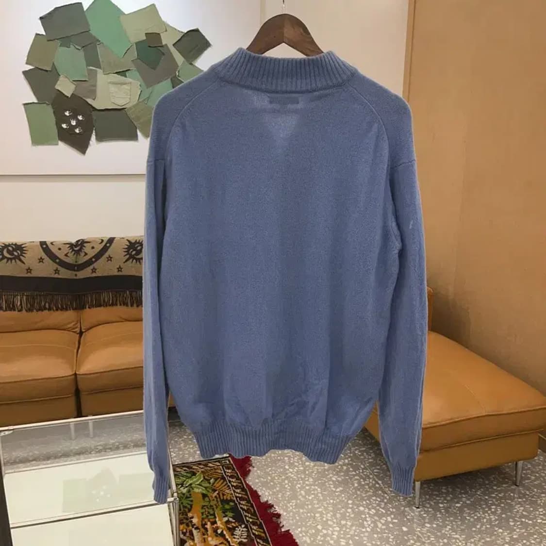 버버리 램스울 오버핏 반집업 니트 스웨터 95 C06360 상품이미지3