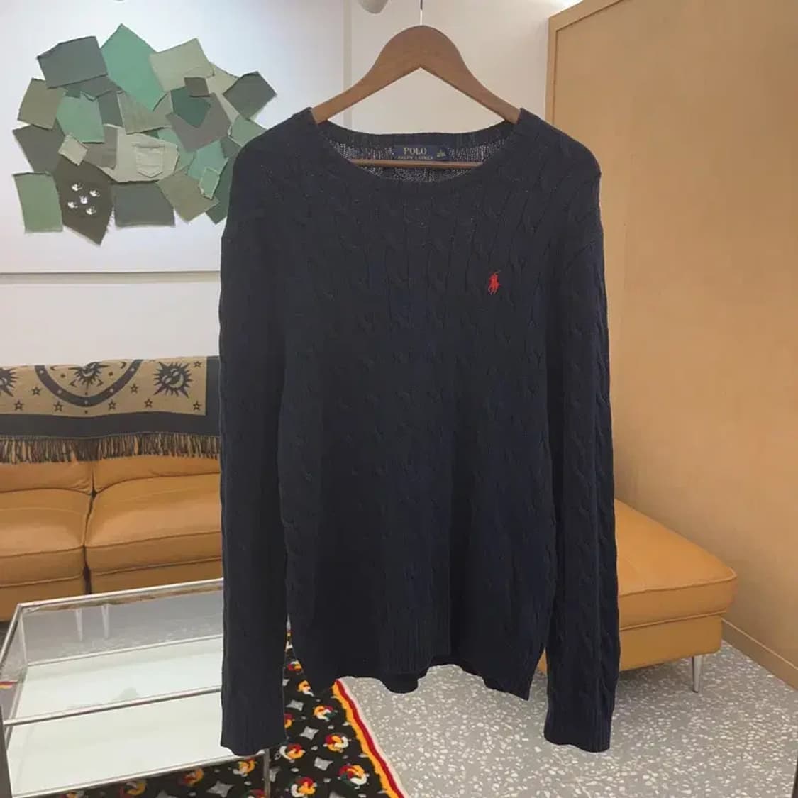 폴로 랄프로렌 자수로고 꽈배기 코튼 니트 스웨터 100 C06376 상품이미지3