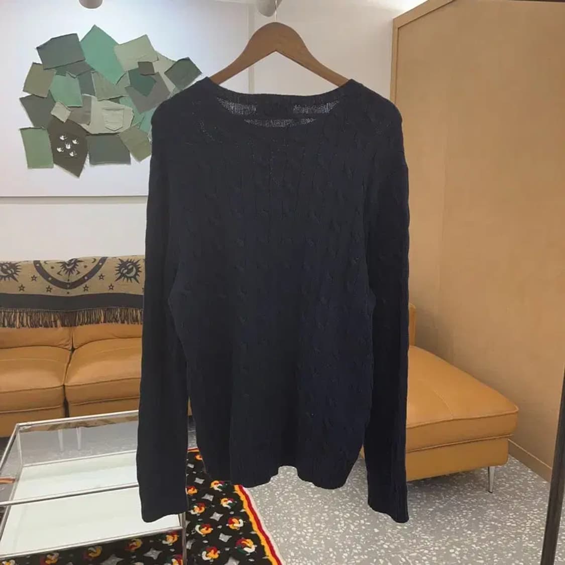 폴로 랄프로렌 자수로고 꽈배기 코튼 니트 스웨터 100 C06376 상품이미지4