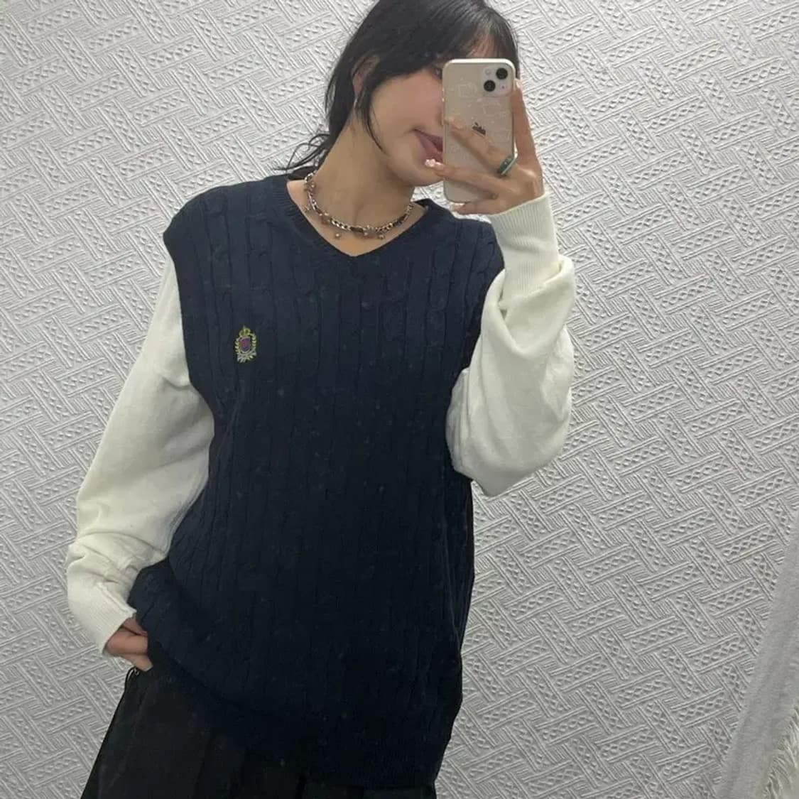 디스이즈네버댓 꽈배기 코튼 니트 조끼 베스트 95 C06386 상품이미지1