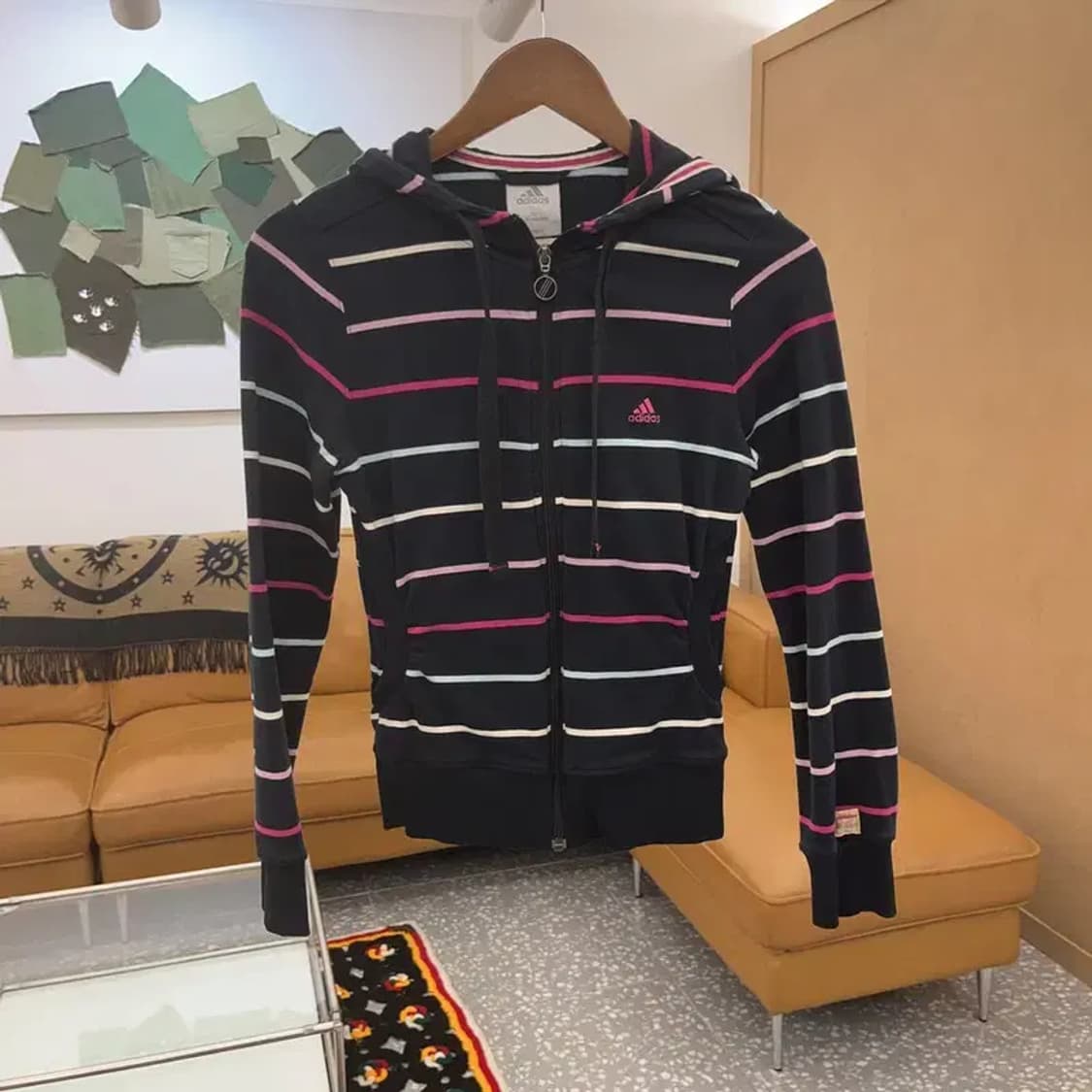 아디다스 자수로고 Y2K 스트라이프 후드집업 85 C06387 상품이미지3