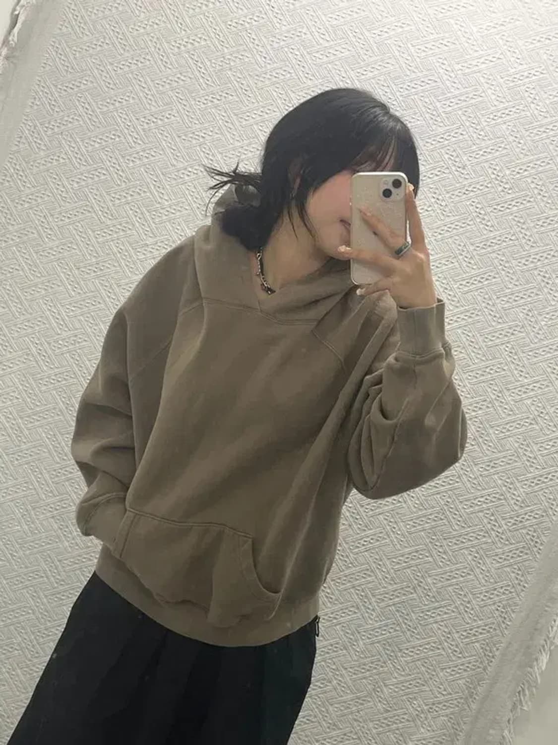 피어오브갓 에센셜 백로고 오버핏 기모 후드티 100 C06394 상품이미지1