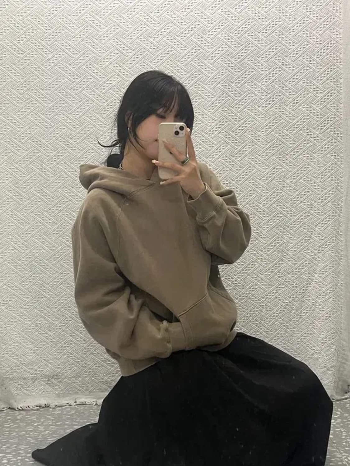 피어오브갓 에센셜 백로고 오버핏 기모 후드티 100 C06394 상품이미지2