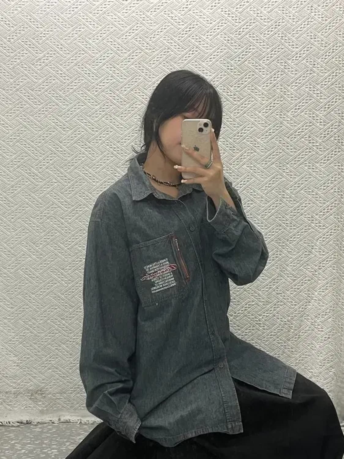 챔피온 어센틱 올드스쿨 데님 청셔츠 105 C06400 상품이미지2