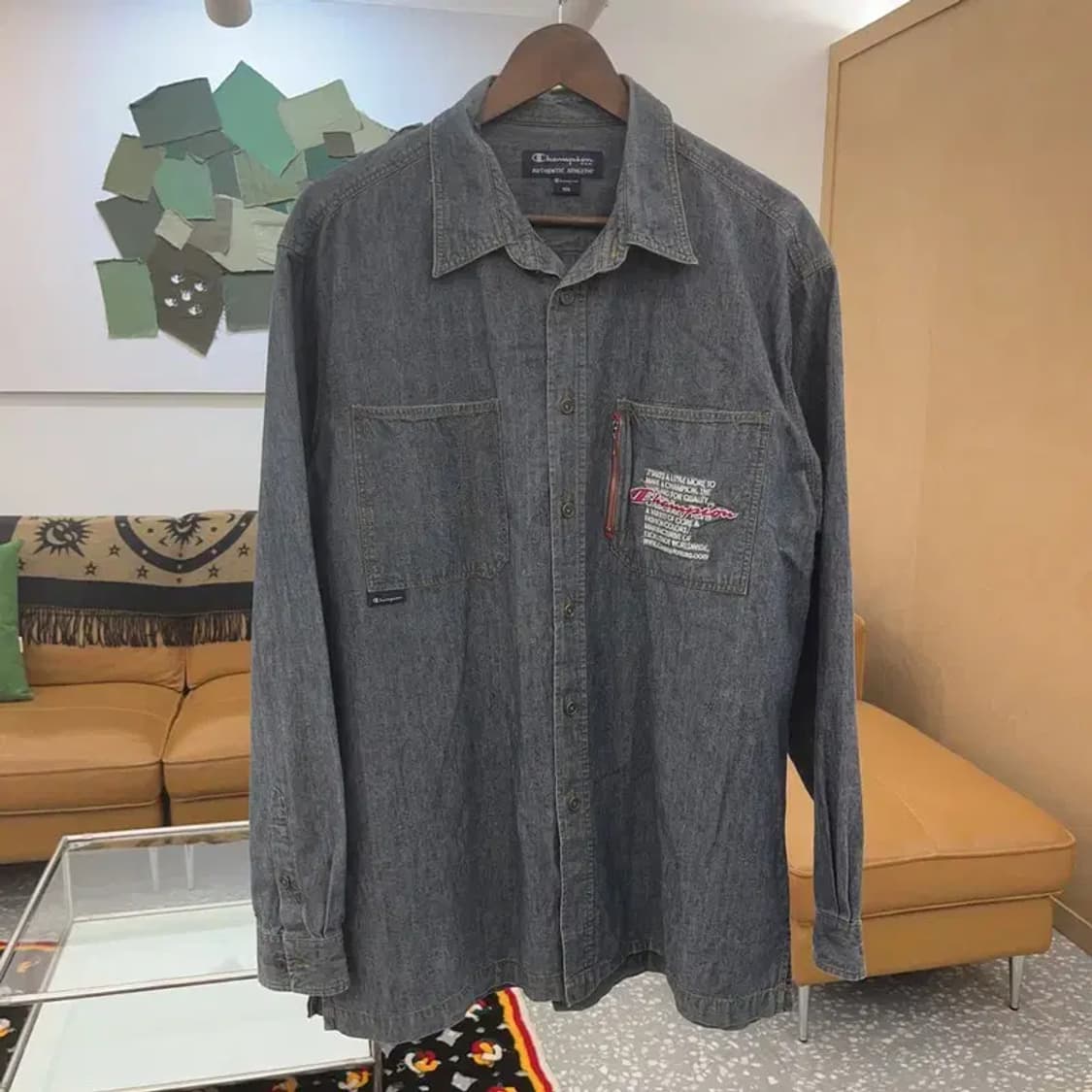 챔피온 어센틱 올드스쿨 데님 청셔츠 105 C06400 상품이미지3