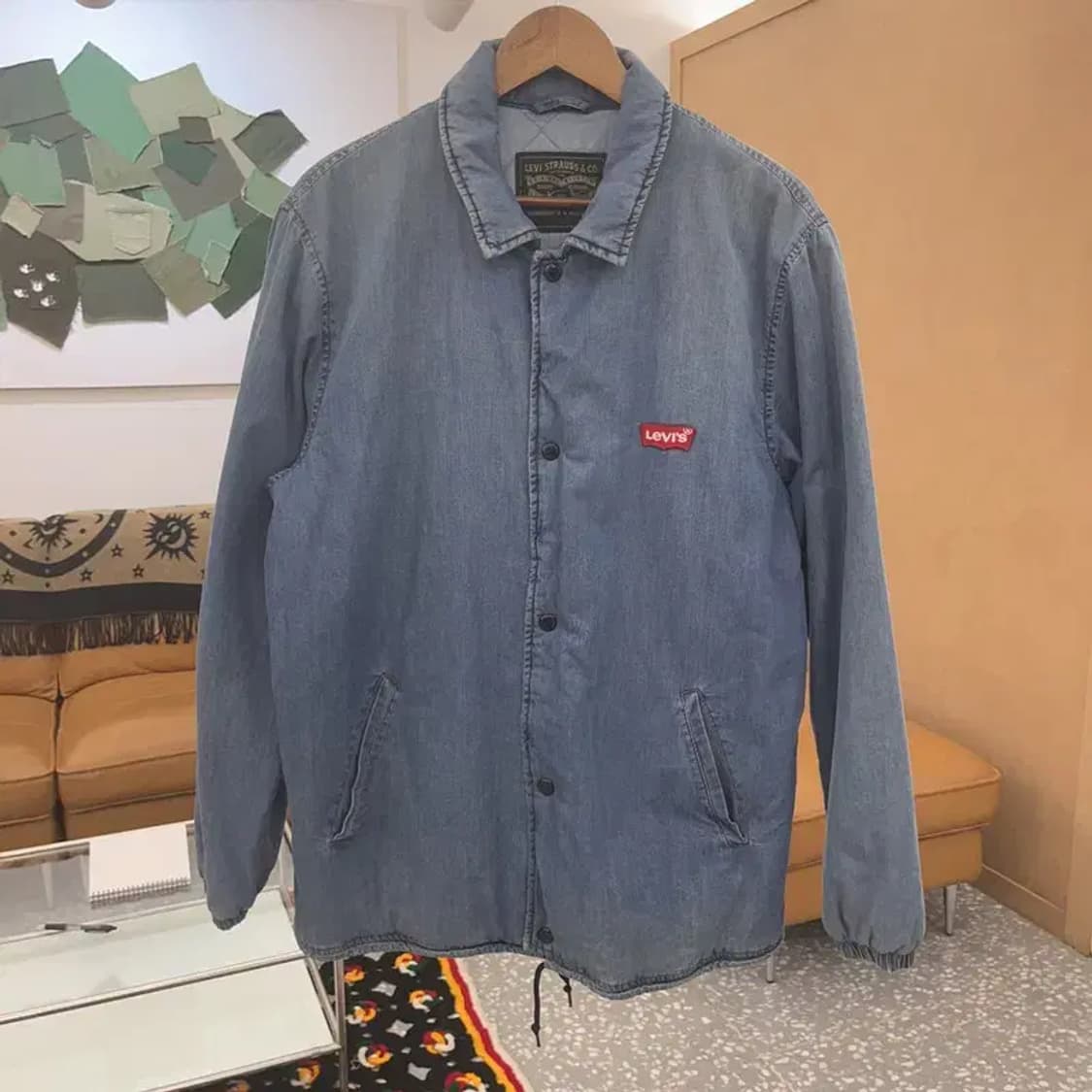 리바이스 올드스쿨 오버핏 데님 퀄팅 코치 자켓 L C06407 상품이미지3