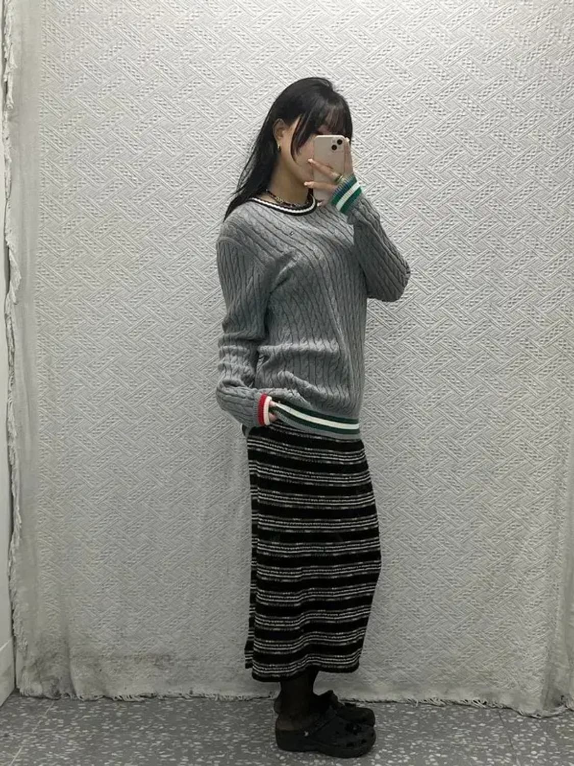 타미힐피거 캐쥬얼 배색 꽈배기 케이블 울 니트 95 C06408 상품이미지2