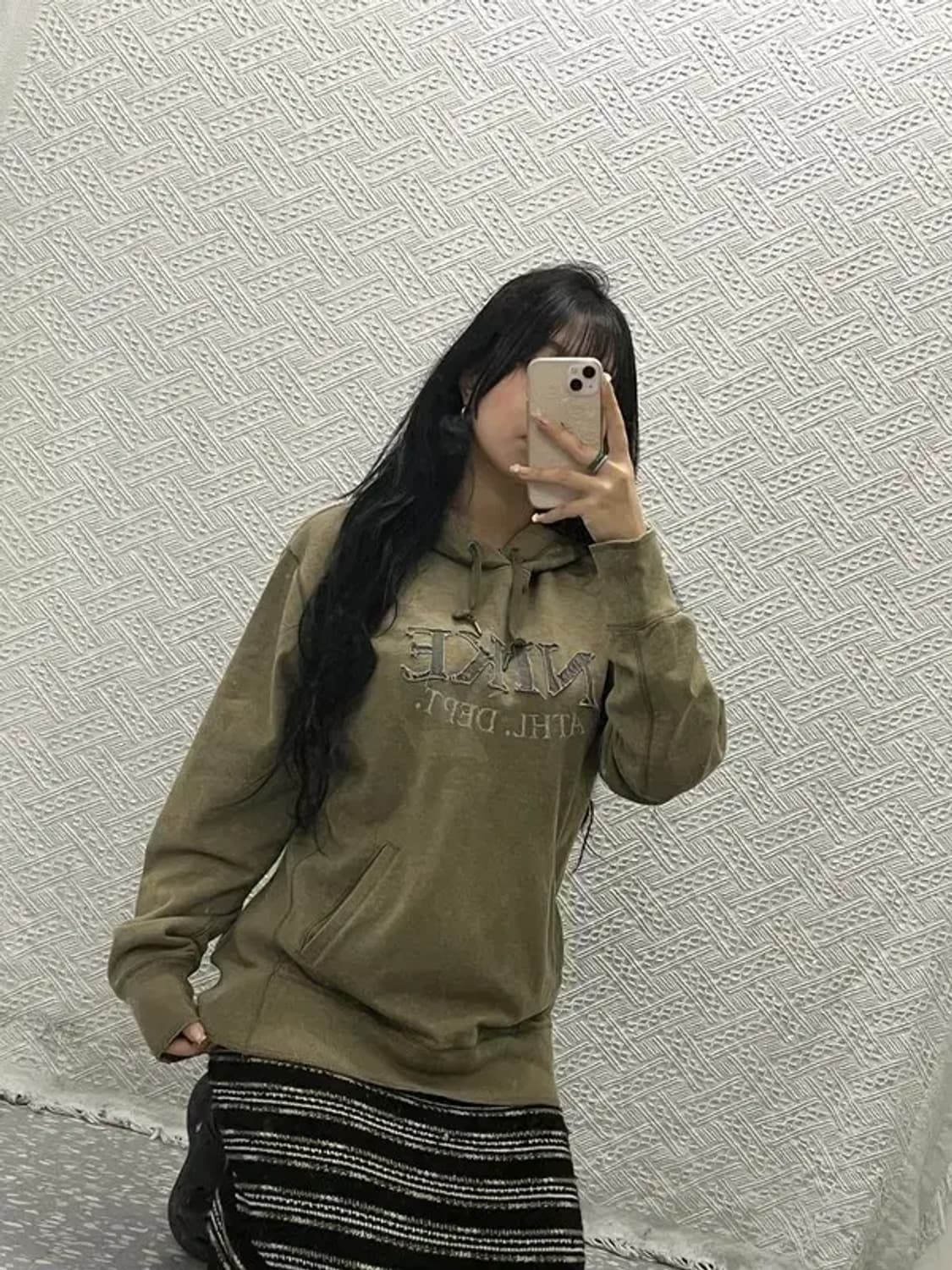 나이키 빈티지 카키 후드티 L C06412 상품이미지1