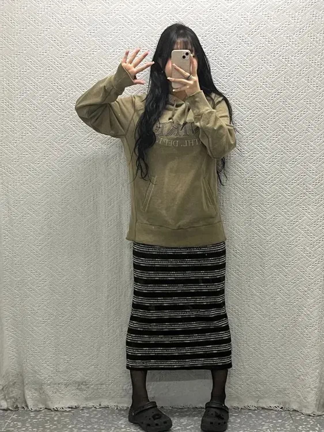 나이키 빈티지 카키 후드티 L C06412 상품이미지2