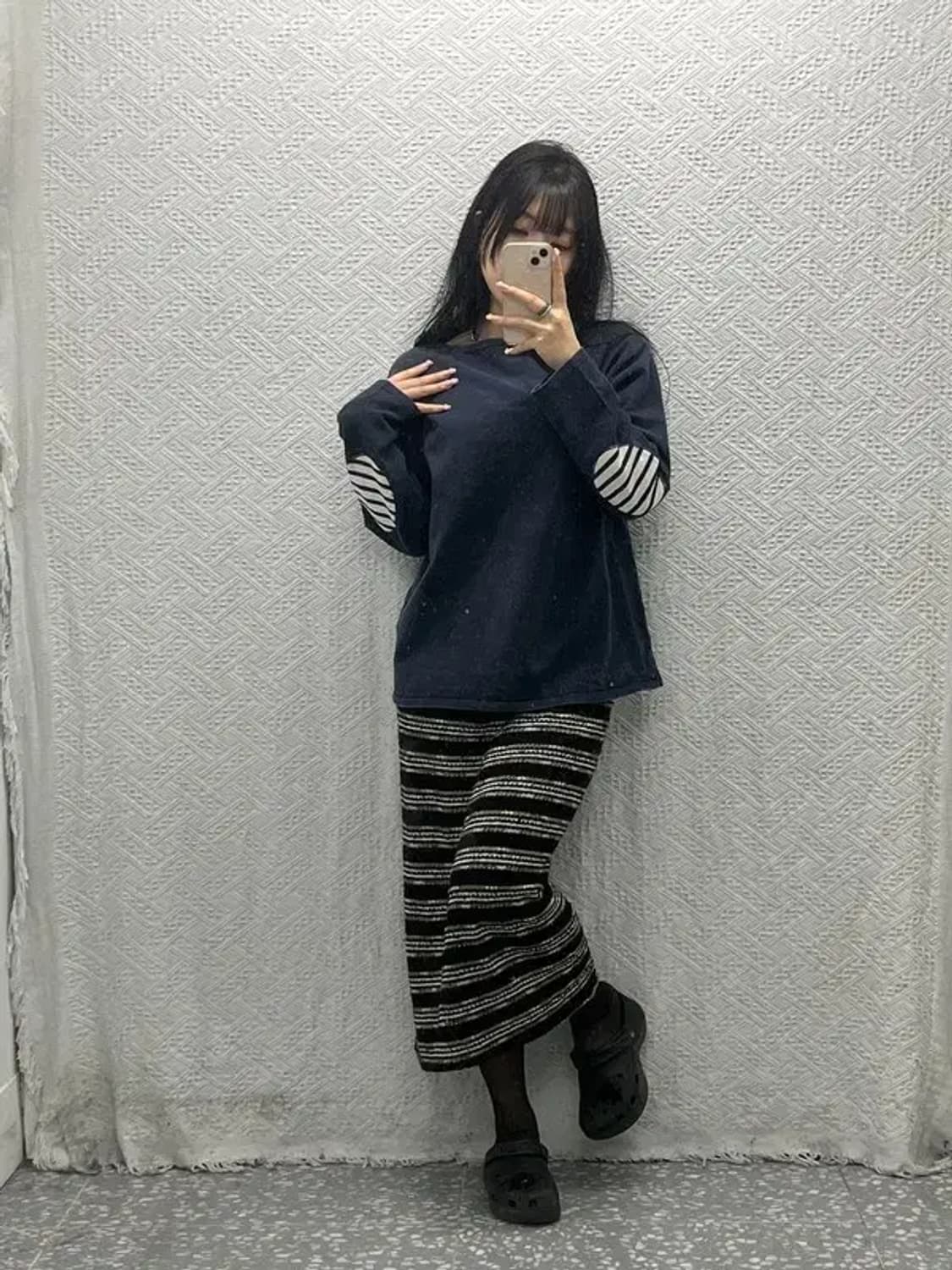 세인트제임스 네이비 엘보 패치 긴팔 티 롱슬리브 L C06417 상품이미지1